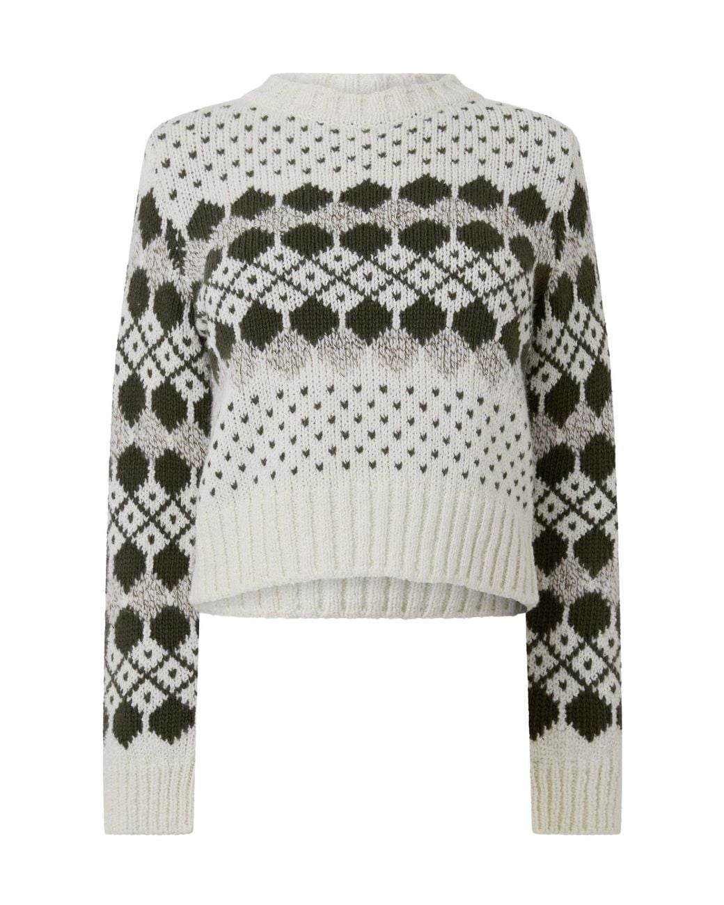 Weekend by Maxmara White Cropped Crewneck Sweater