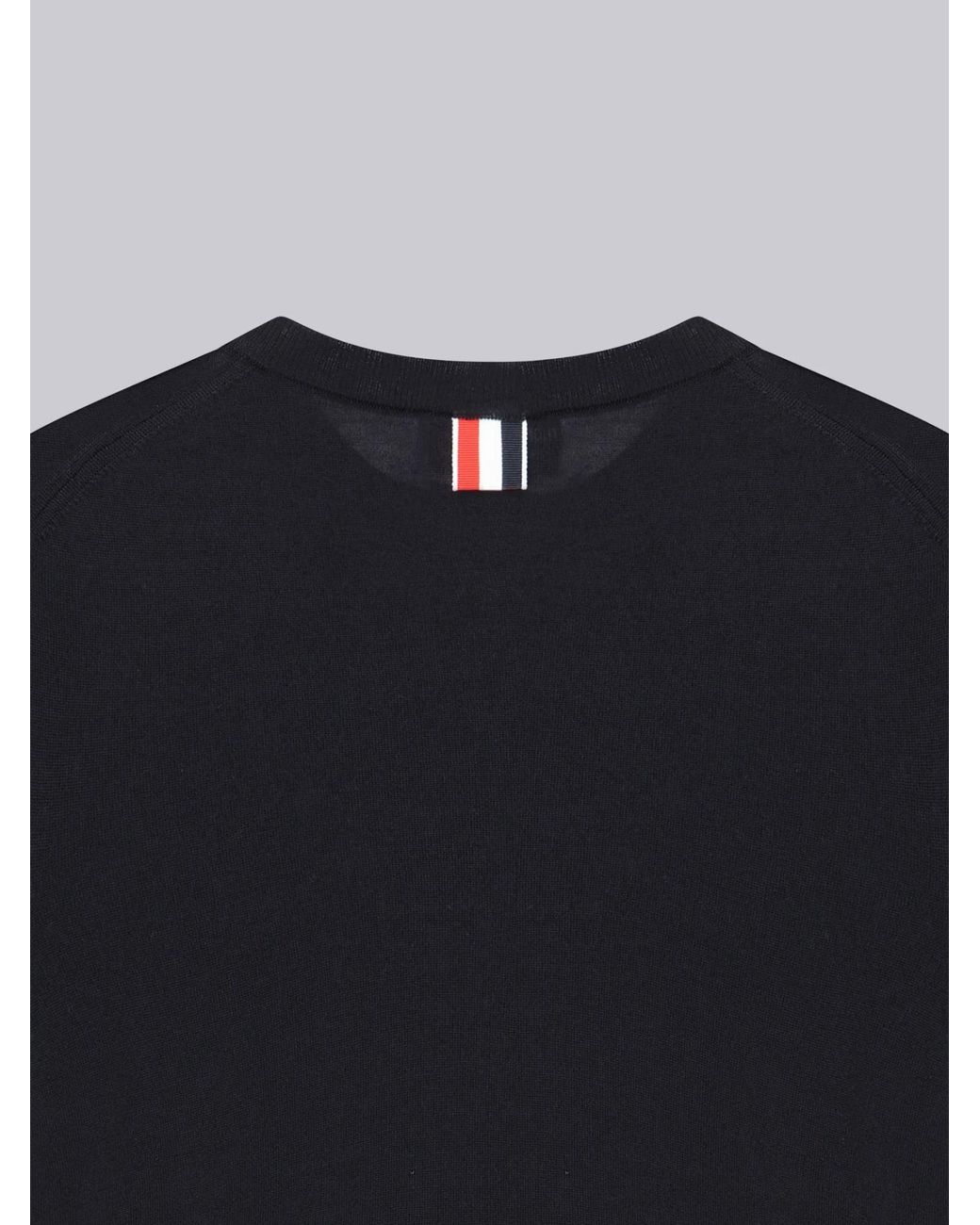 Thom Browne Blue 4-Bar Ribbed Crewneck Jumper