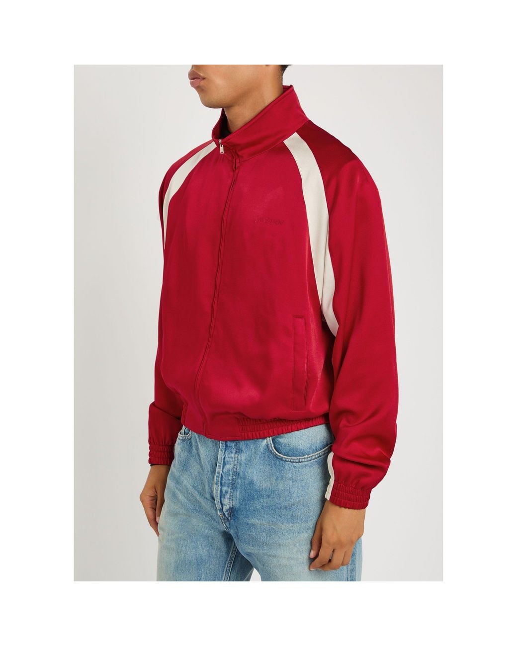 Saint Laurent Red Satin-Crepe Track Jacket for men