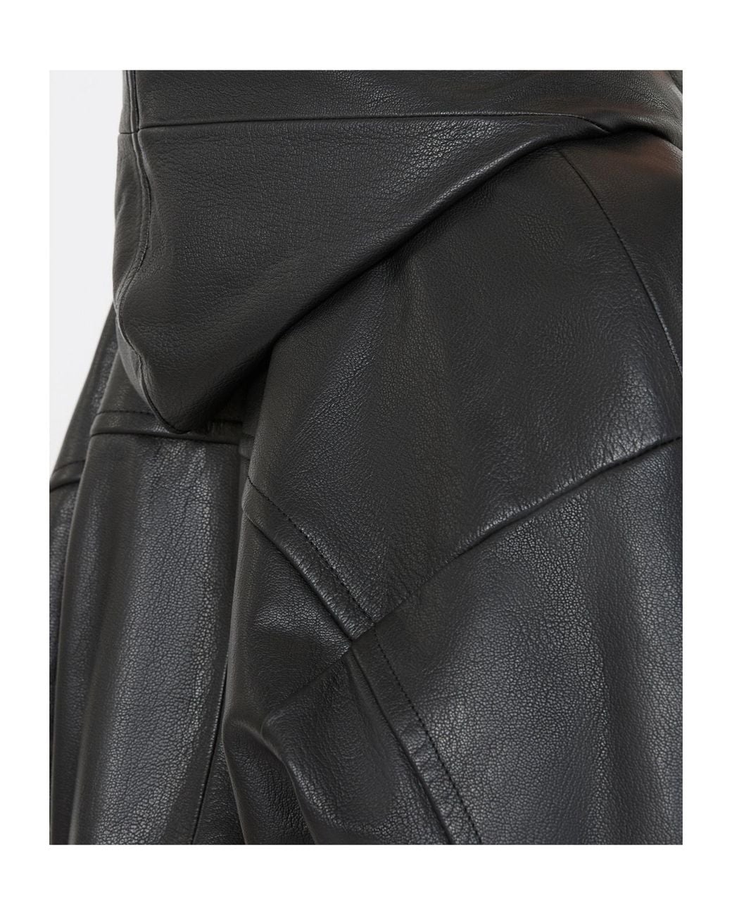Sportmax Black Leather Bomber Jacket