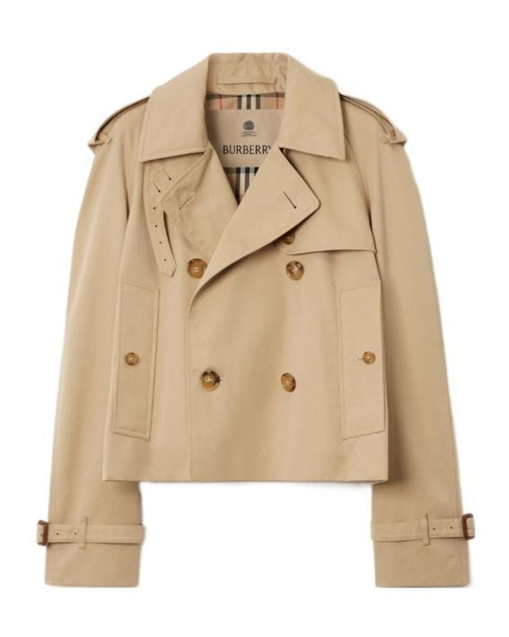 Burberry Natural Cropped Mayfair Heritage Trench Jacket