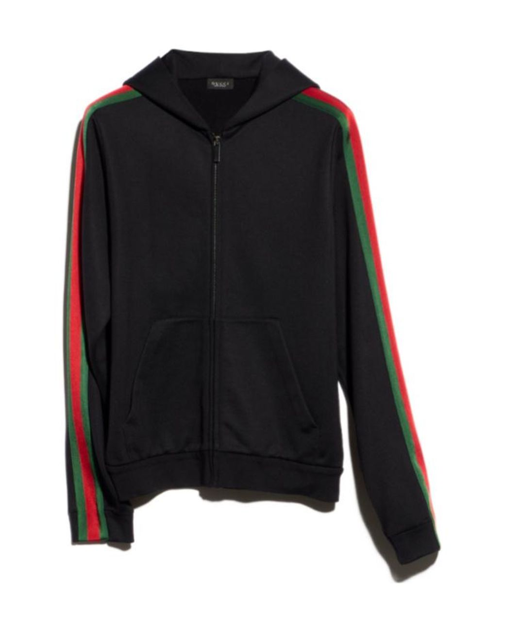 Gucci Black Silk Cotton Jersey Zip Jacket With Web for men