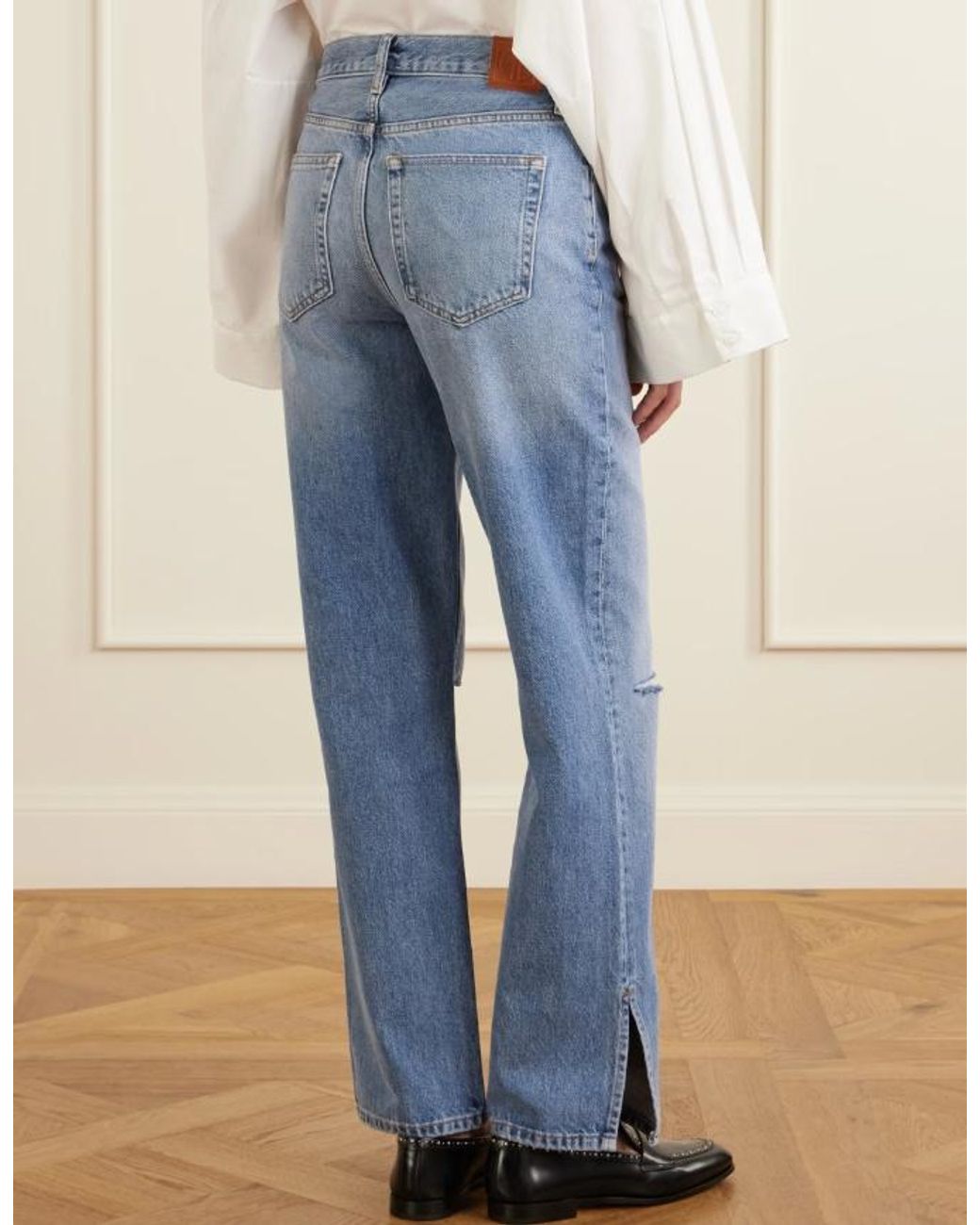 Anine Bing Blue Straight-Leg Jeans