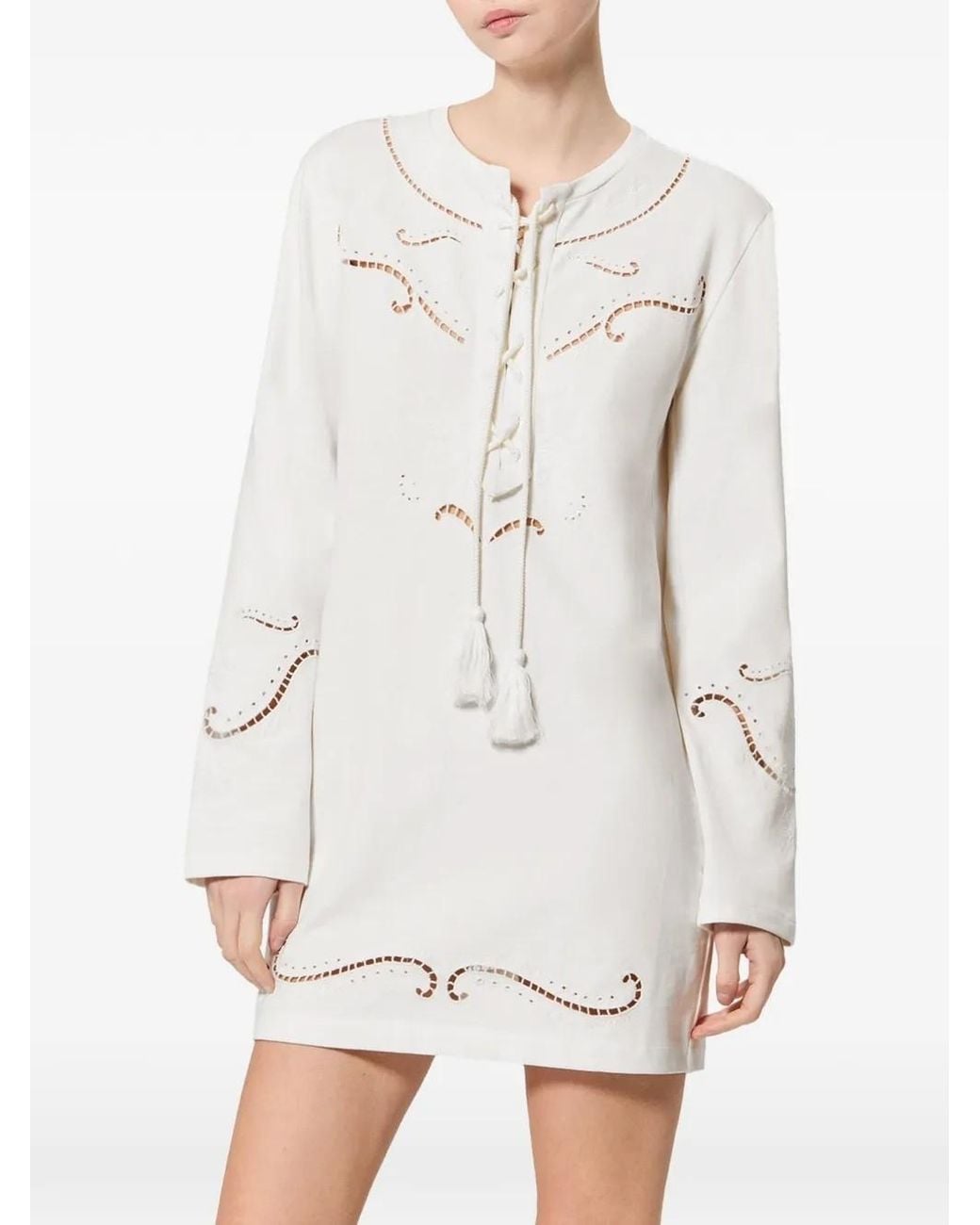Isabel Marant White Long-Sleeved Dress