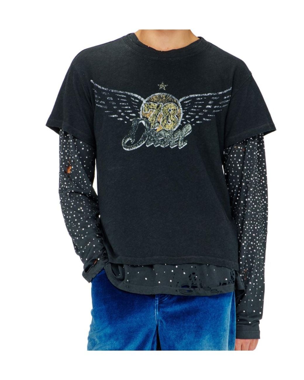 DIESEL Black Apos;S Gerio 78 Crewneck T-Shirt for men