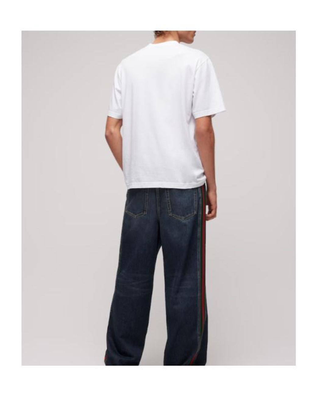 Gucci White Cotton Jersey T-Shirt With Print for men