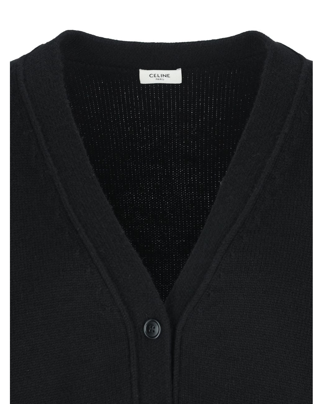 Céline Black Long-Sleeved Cardigan