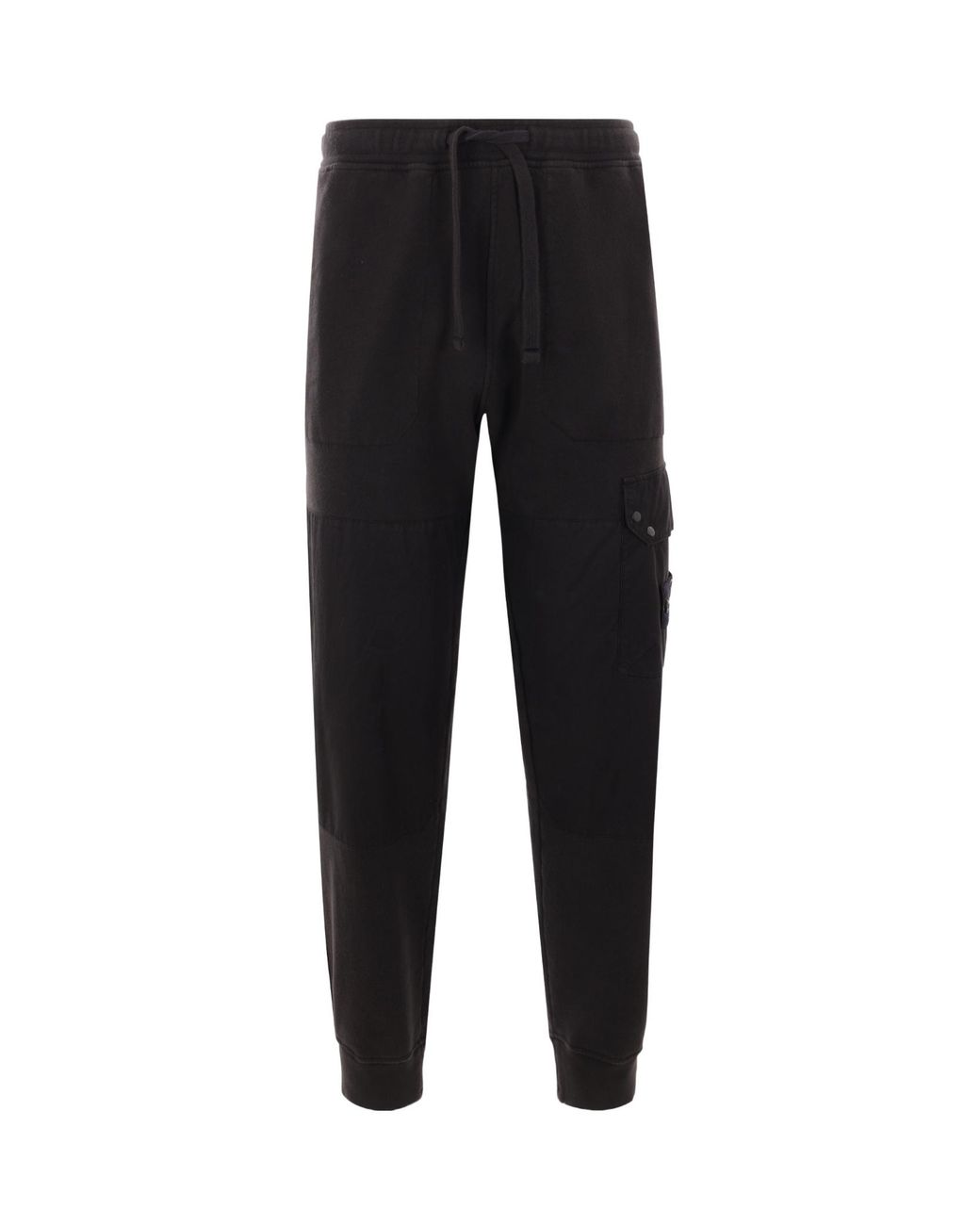 Stone Island Black Compass Patch Drawstring Track Pants for men