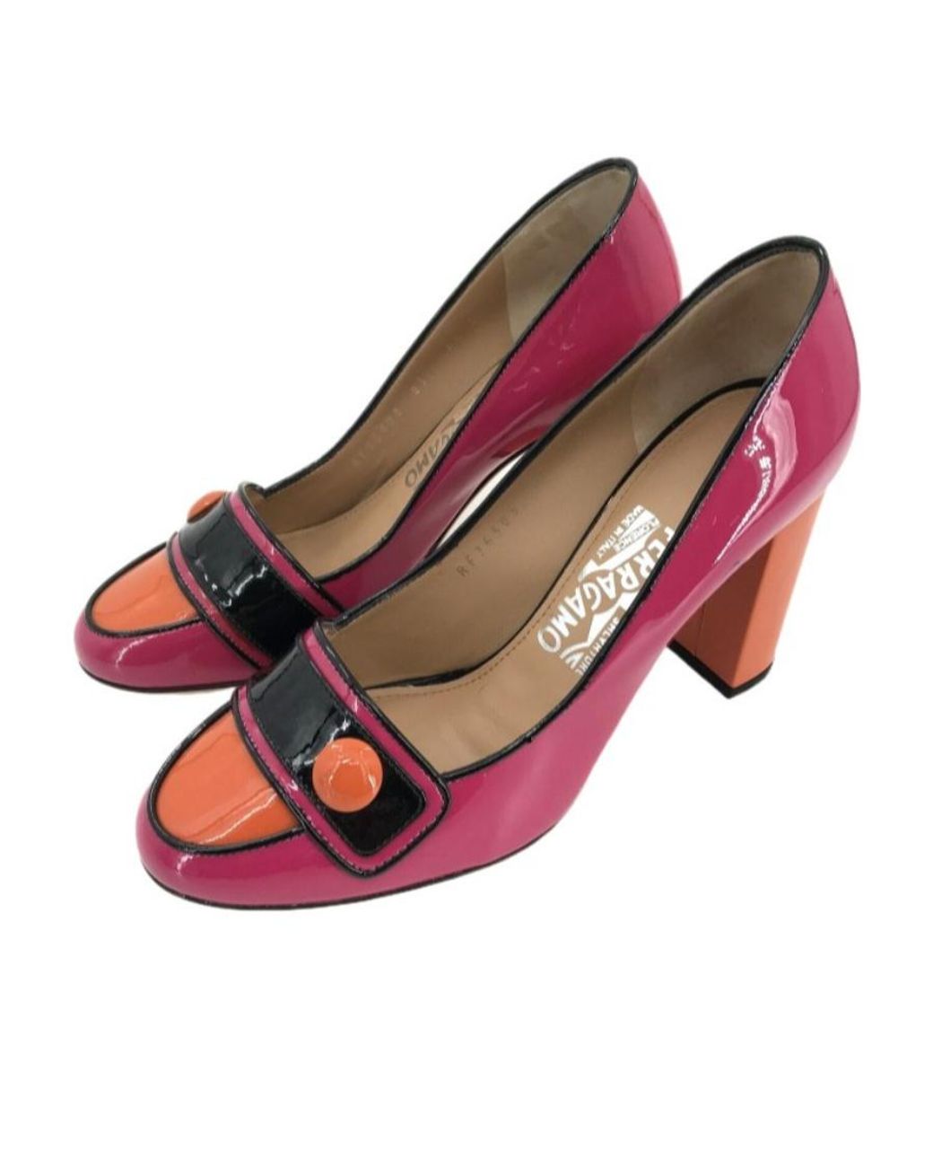 Ferragamo Pink Logo High Heels