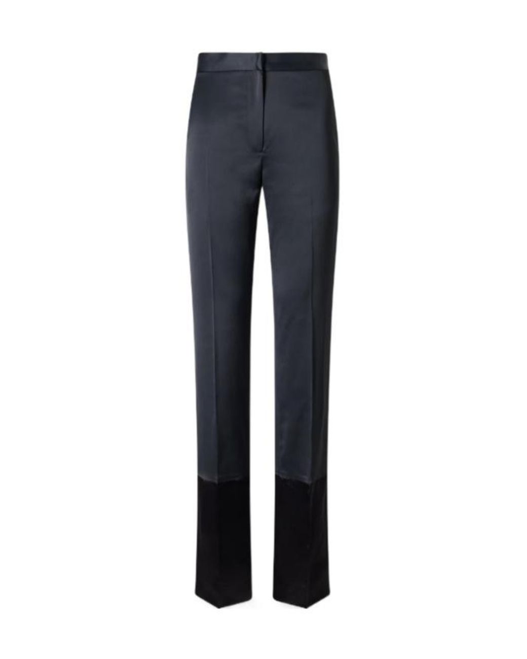 Sharon Wauchob Blue Paneled Satin Straight-Leg Pants