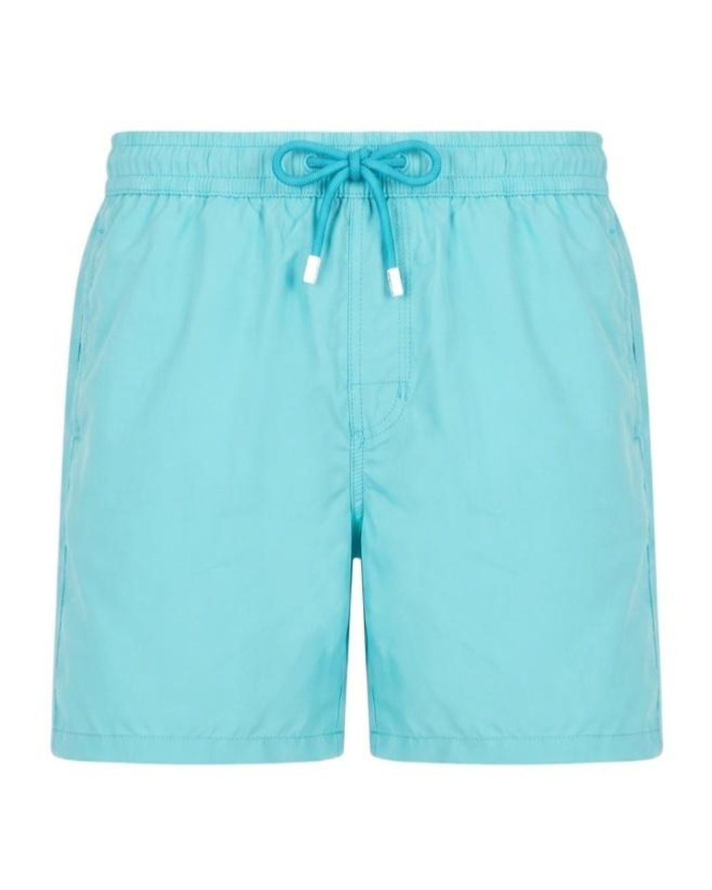 Fedeli Blue Drawstring-Waist Swim Shorts for men