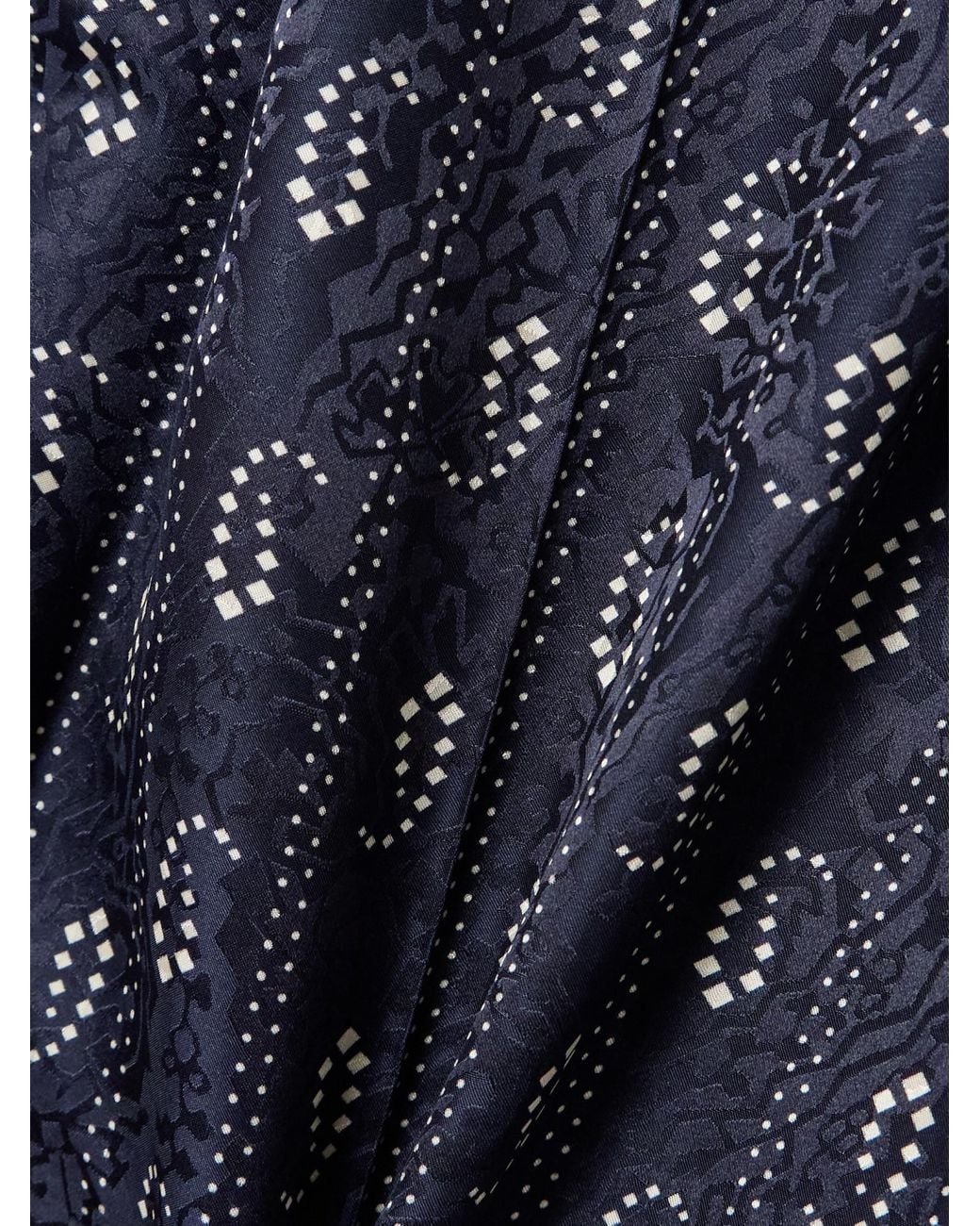 Tory Burch Blue Jacquard Silk Trousers