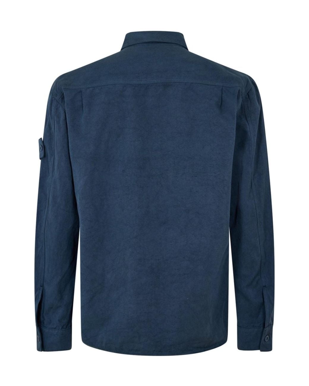 Stone Island Blue Logo-Stamped Casual Jacket for men