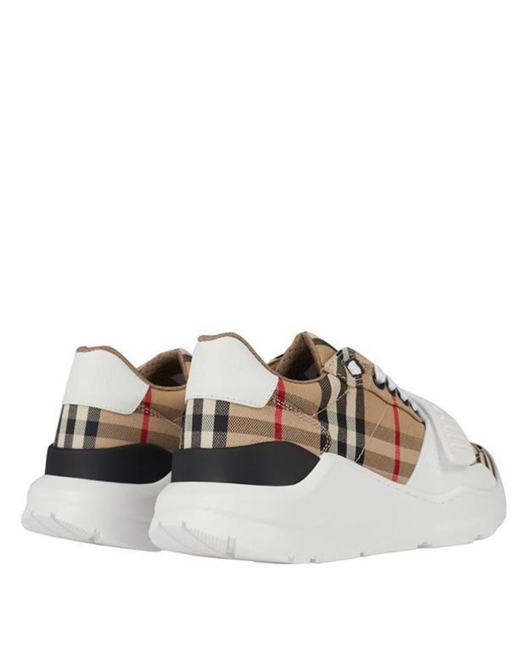Burberry Multicolor Check Cotton New Regis Trainers