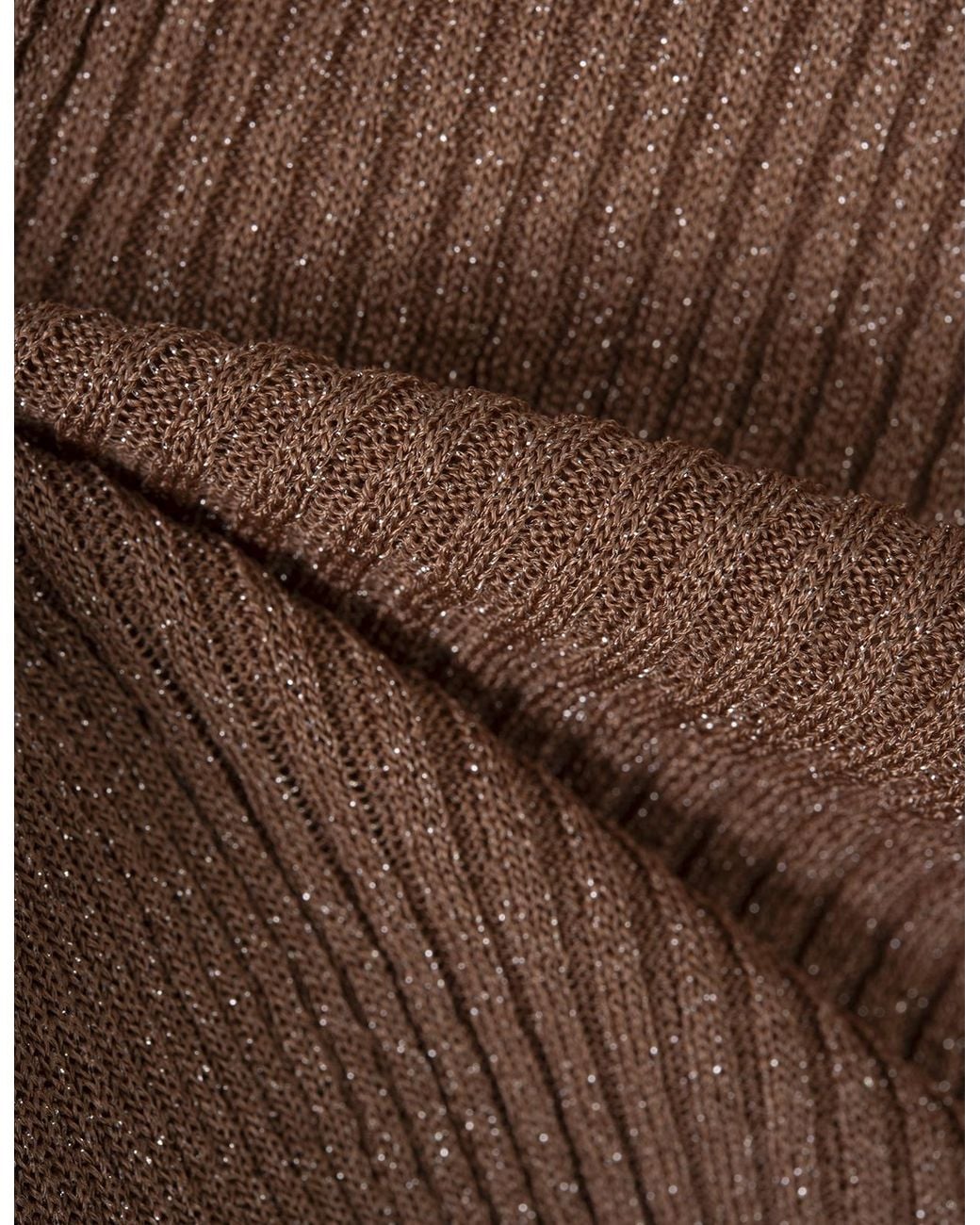 Chloé Brown Ribbed-Knit Mini Dress