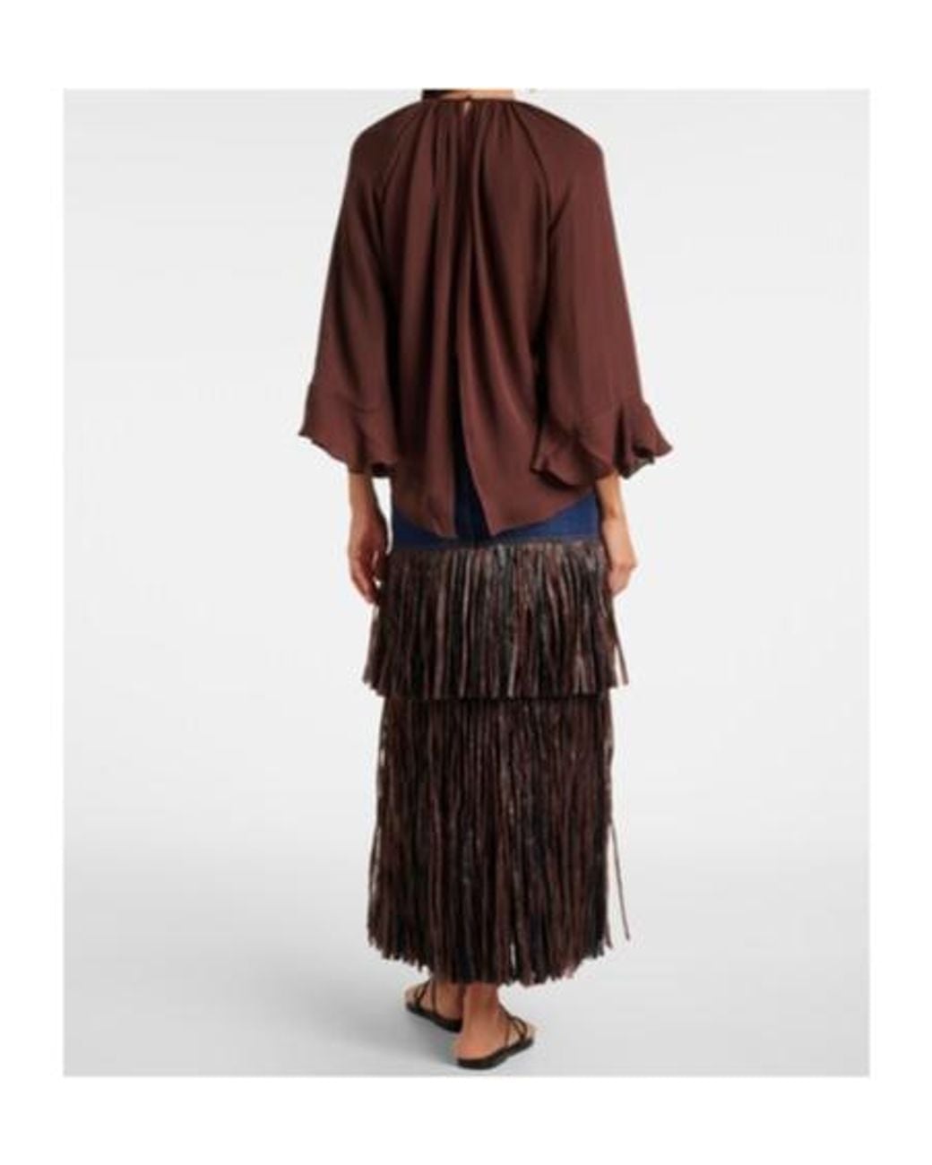 Johanna Ortiz Brown Silk Georgette Blouse