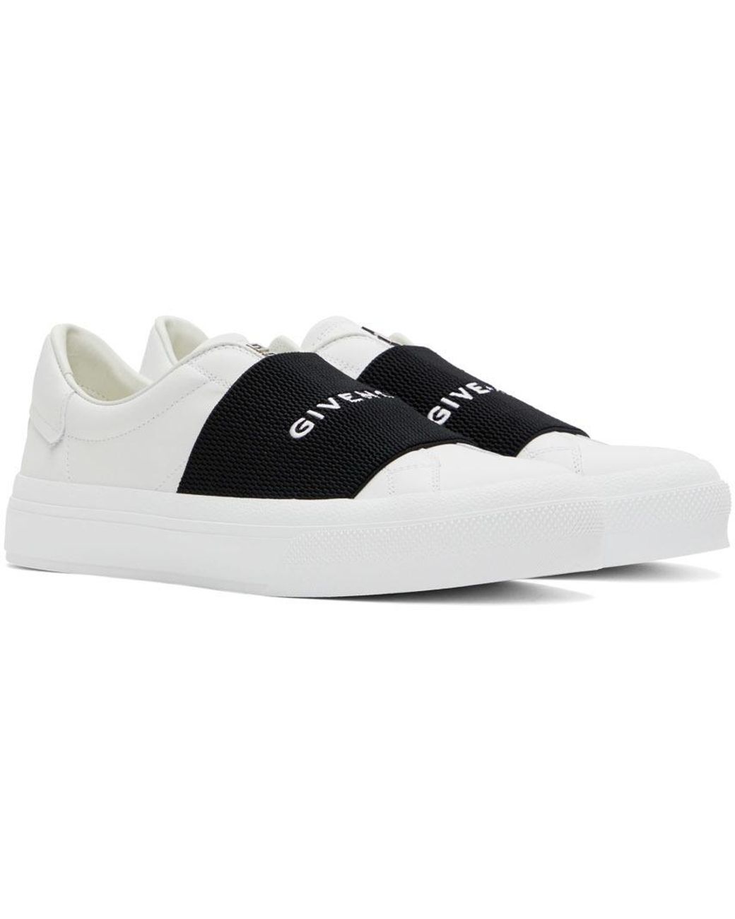 Givenchy White City Sport Logo Embroidered Sneakers for men