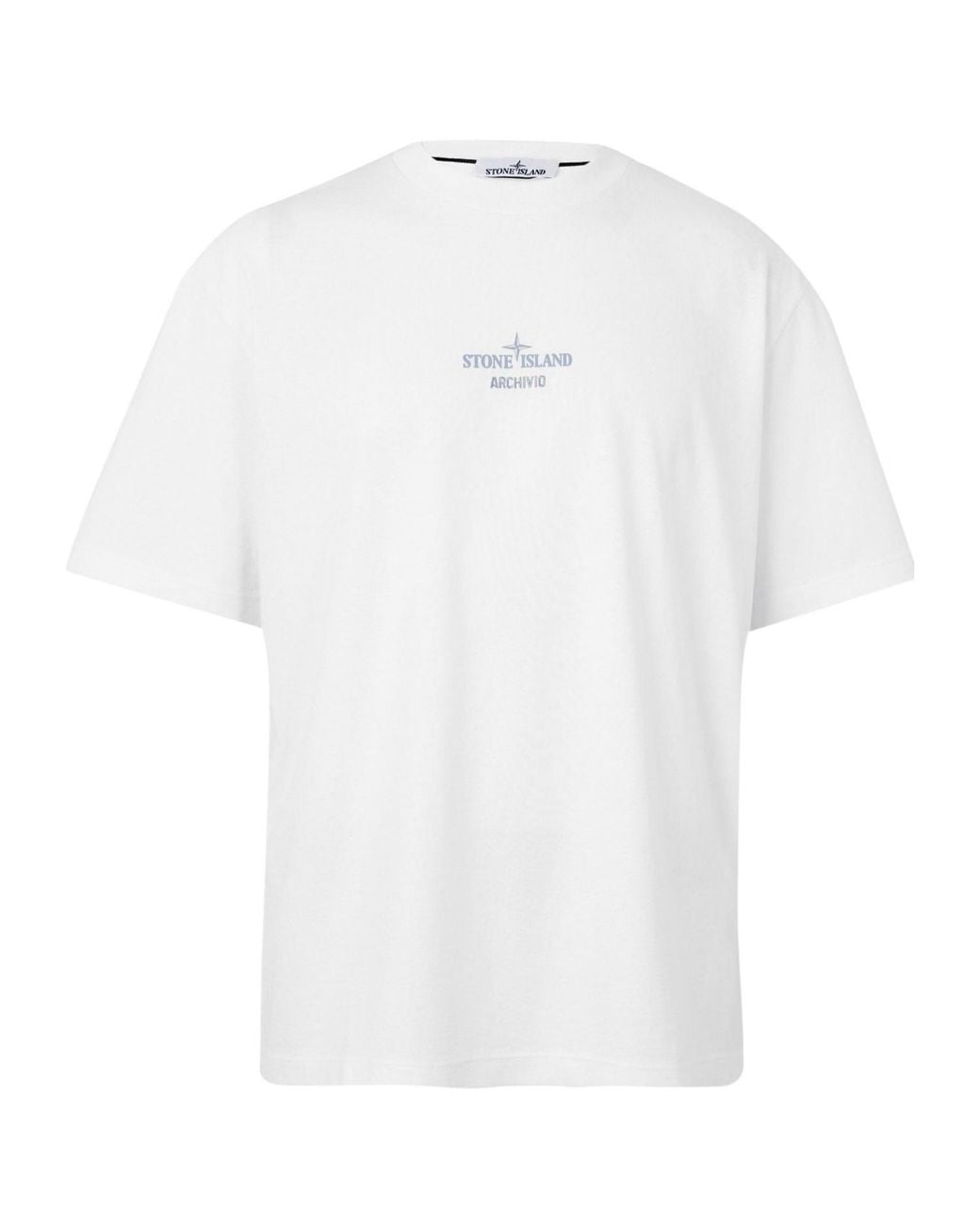 Stone Island White Crewneck Shortsleeve Tee for men