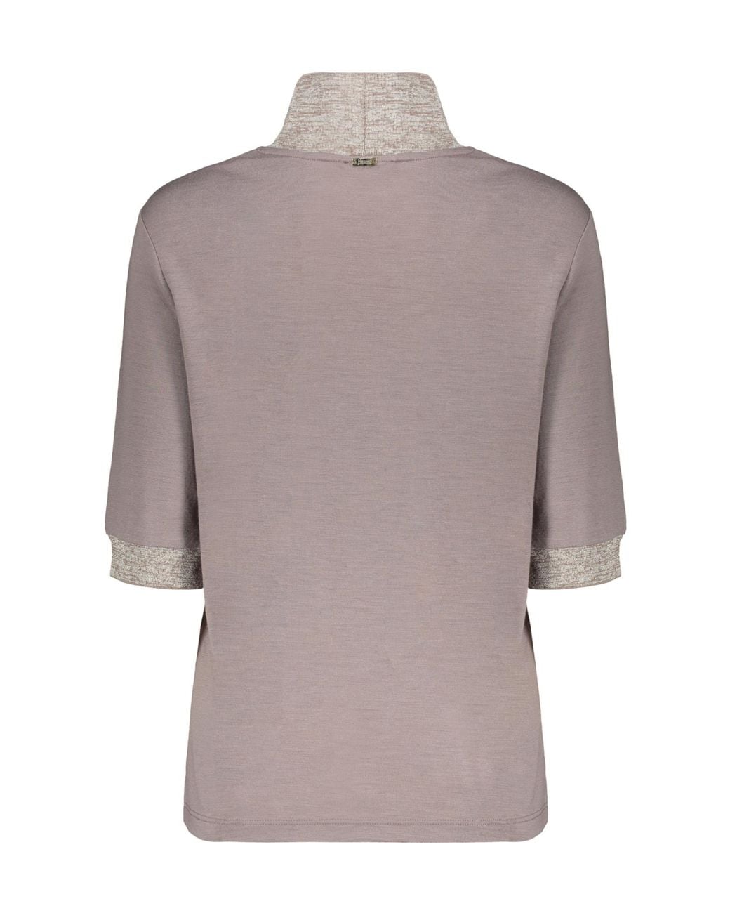 Herno Brown Short-Sleeve Turtleneck Knitted Top