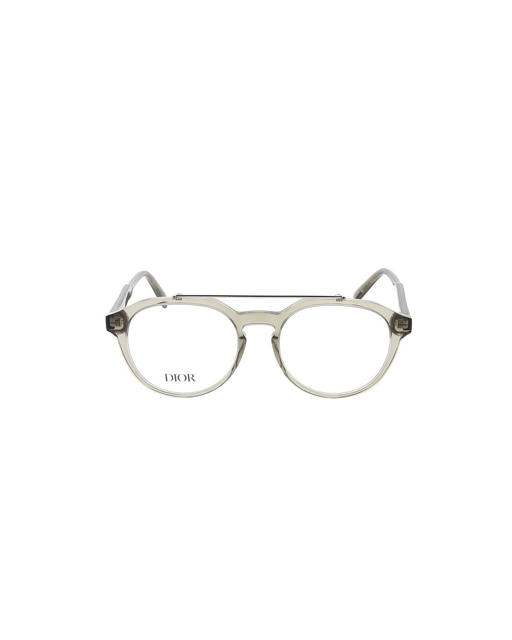 Dior Black Eyewear Round Frame Glasses for men