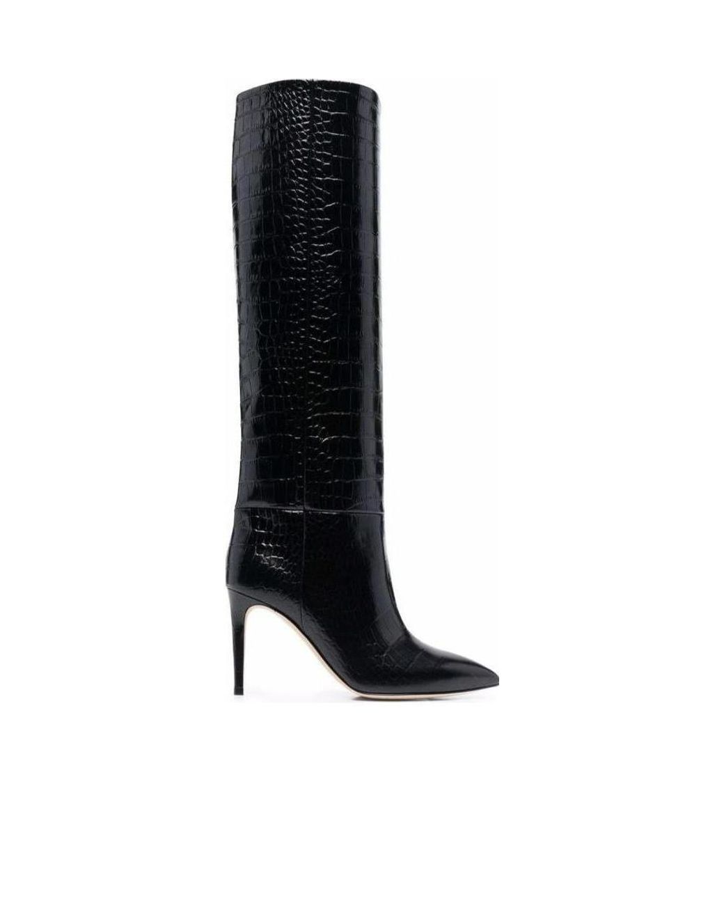 Paris Texas Black Embossed Stiletto Boots