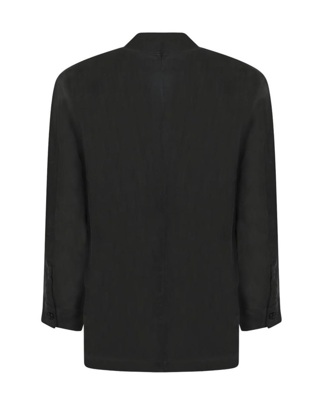 Officine Generale Black Officine Générale Stand-Collar Buttoned Jacket for men
