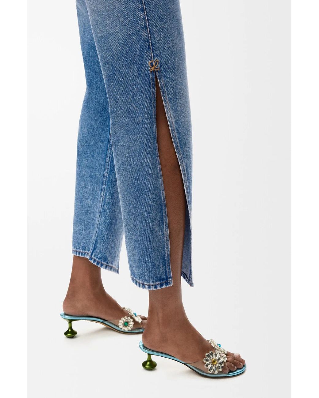 Loewe Blue Flared Leg Denim Trousers
