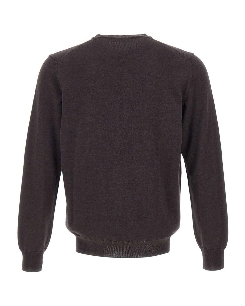 Kangra Cashmere Gray Kangra Crew-Neck Ribbed-Trim Sweater for men