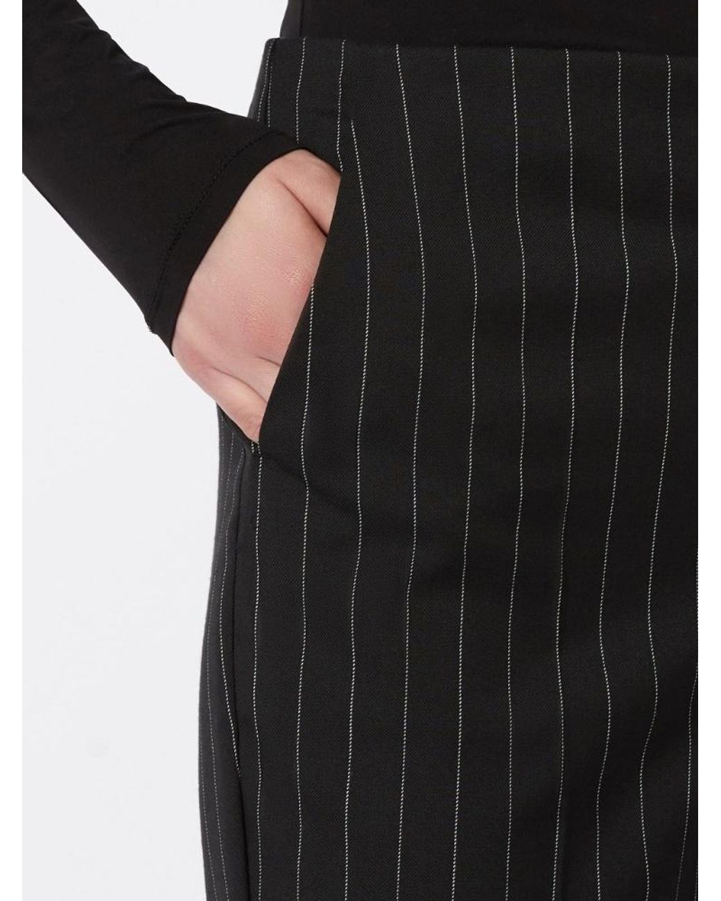 Sportmax Black Visino Pinstriped Flared Pants