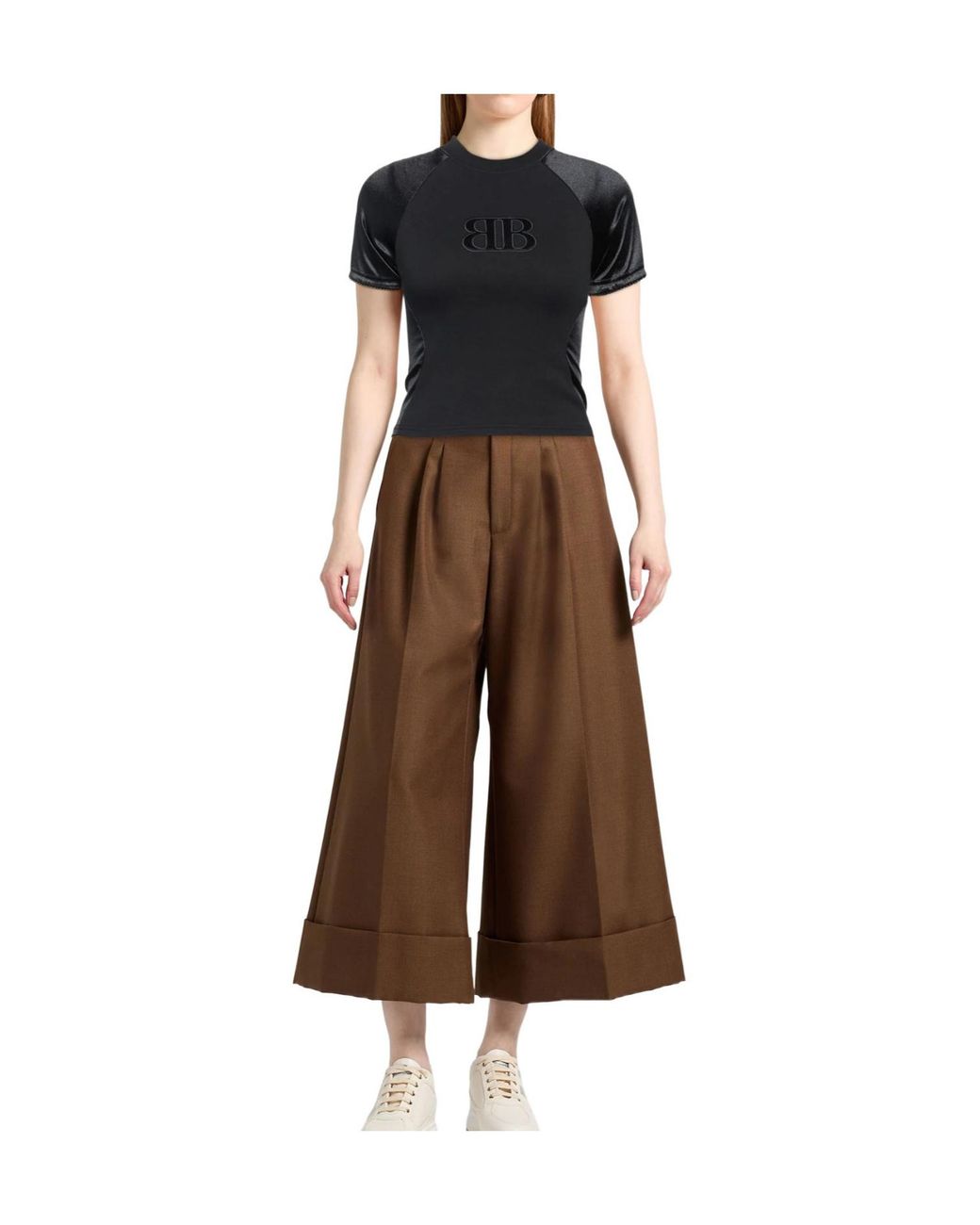 Balenciaga Black Satinshort Tops