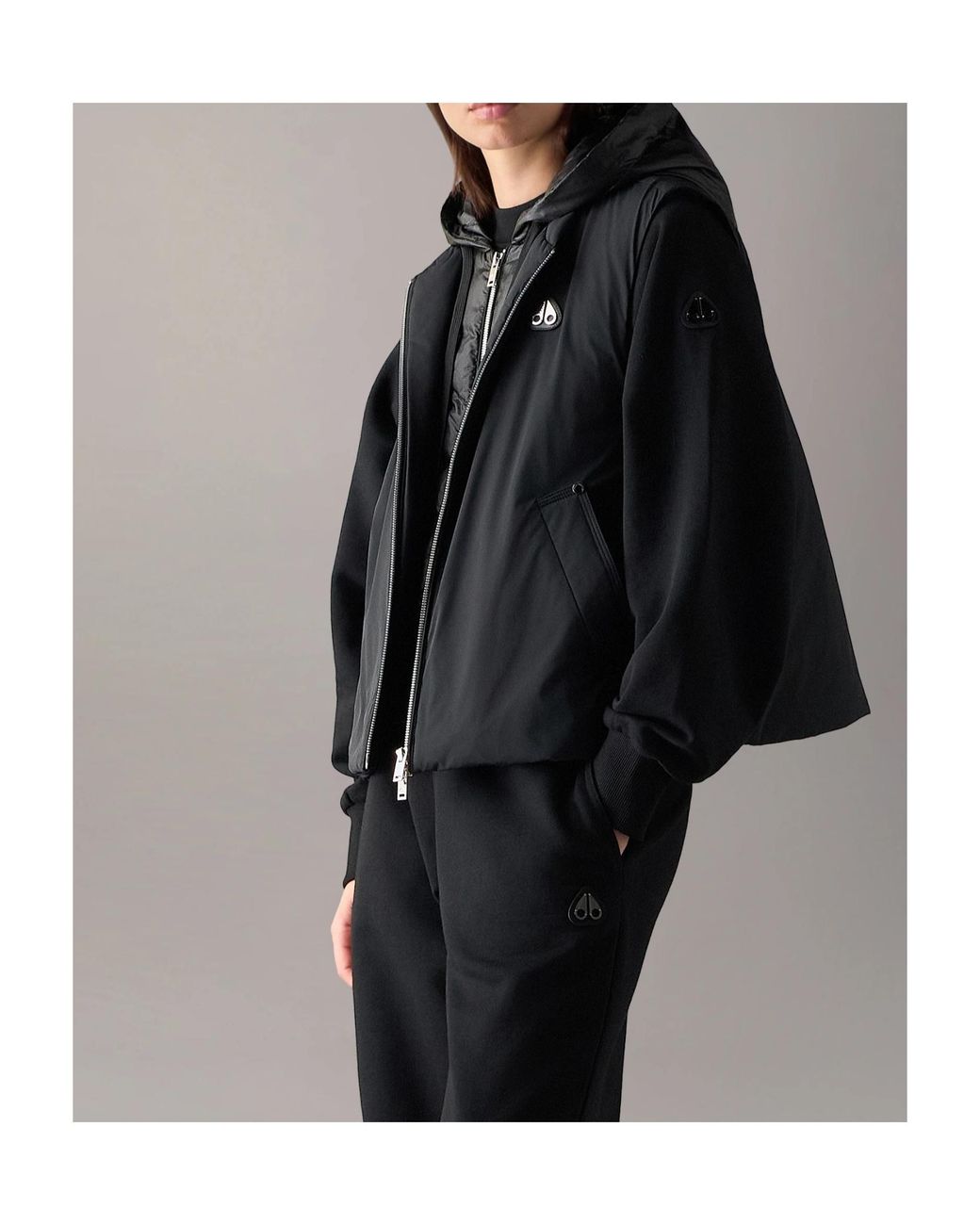 Moose Knuckles Black Hooded Down Gilet