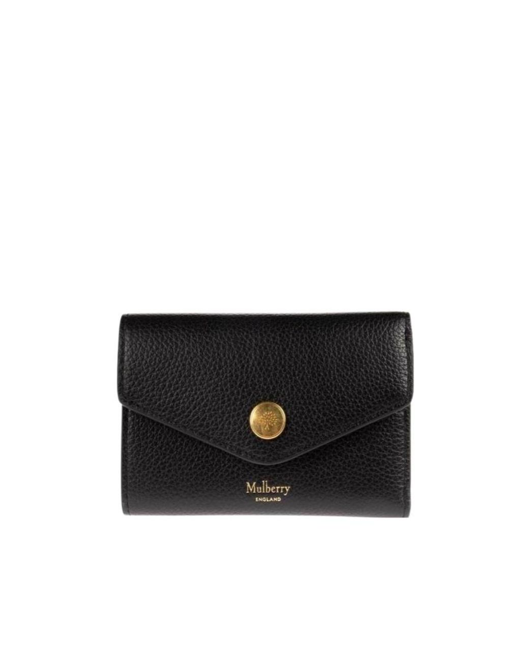 Mulberry Black Folded Multi-Card Wallet
