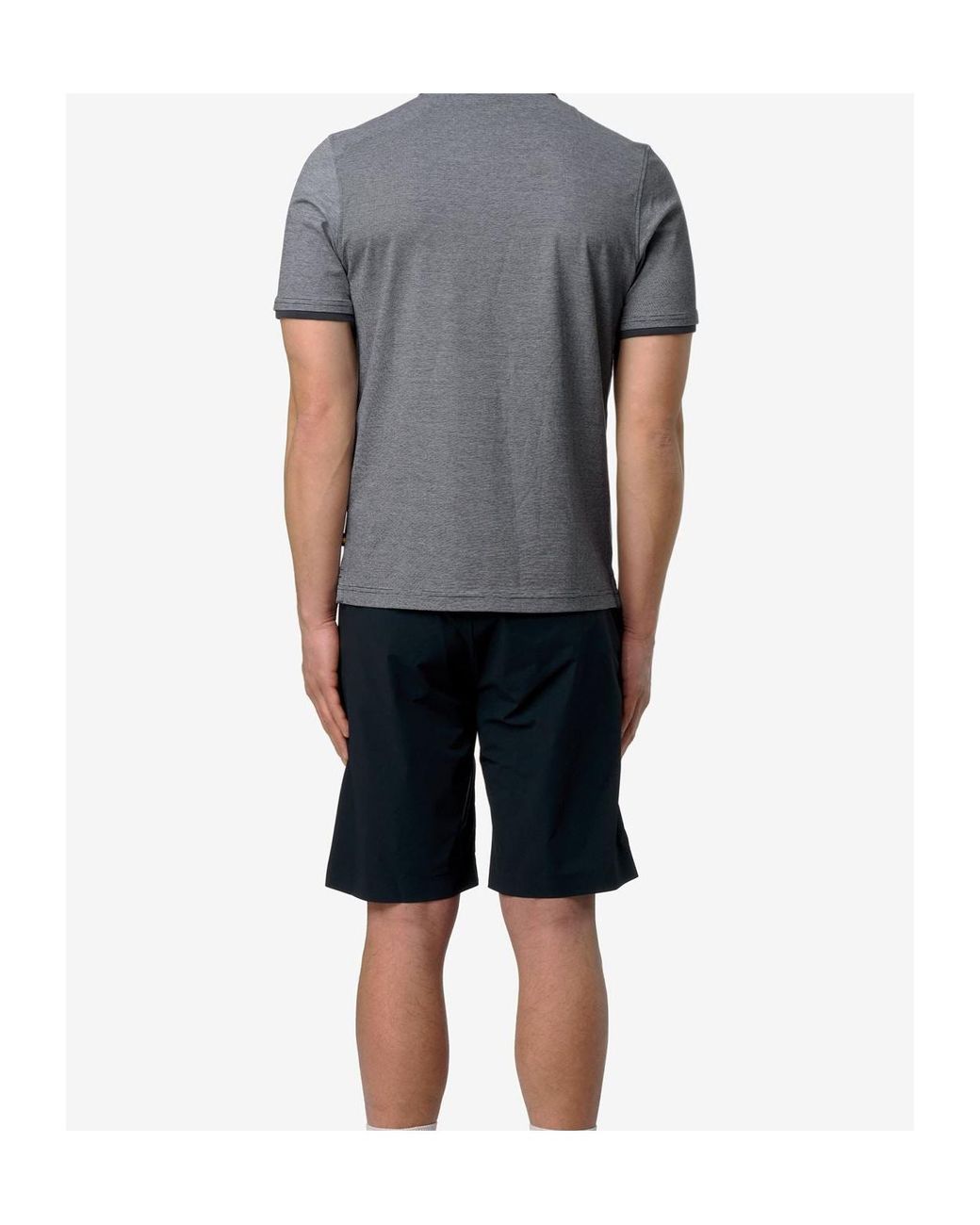 K-Way Gray Cotton Short Sleeve Polo Shirt for men