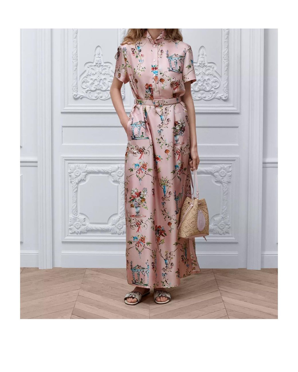 Dior Pink Iviera Long Belted Shirtdress