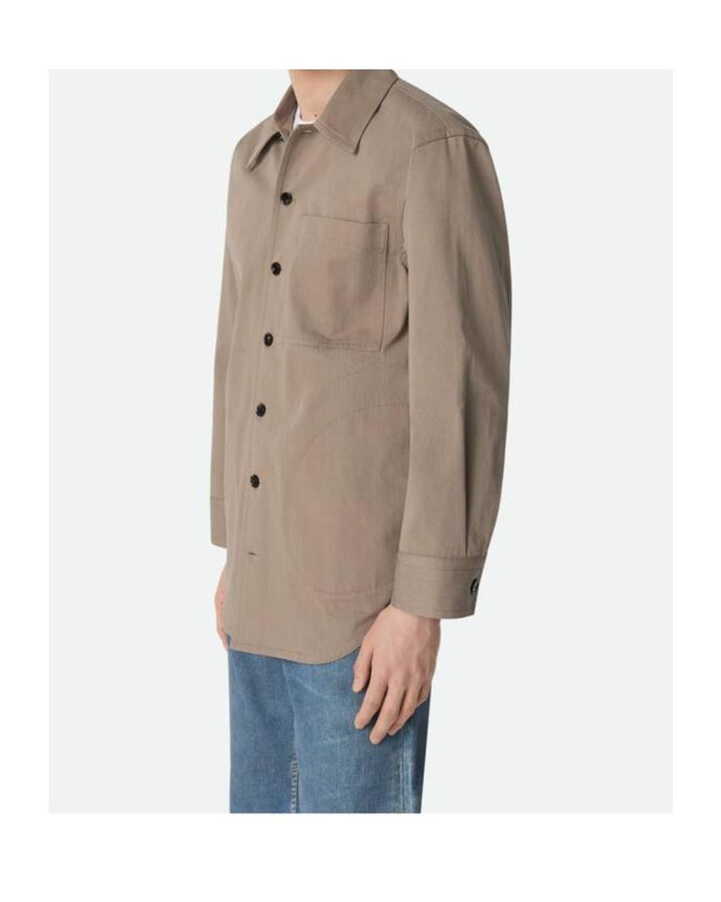 Bottega Veneta Natural Cotton Twill Overshirt for men