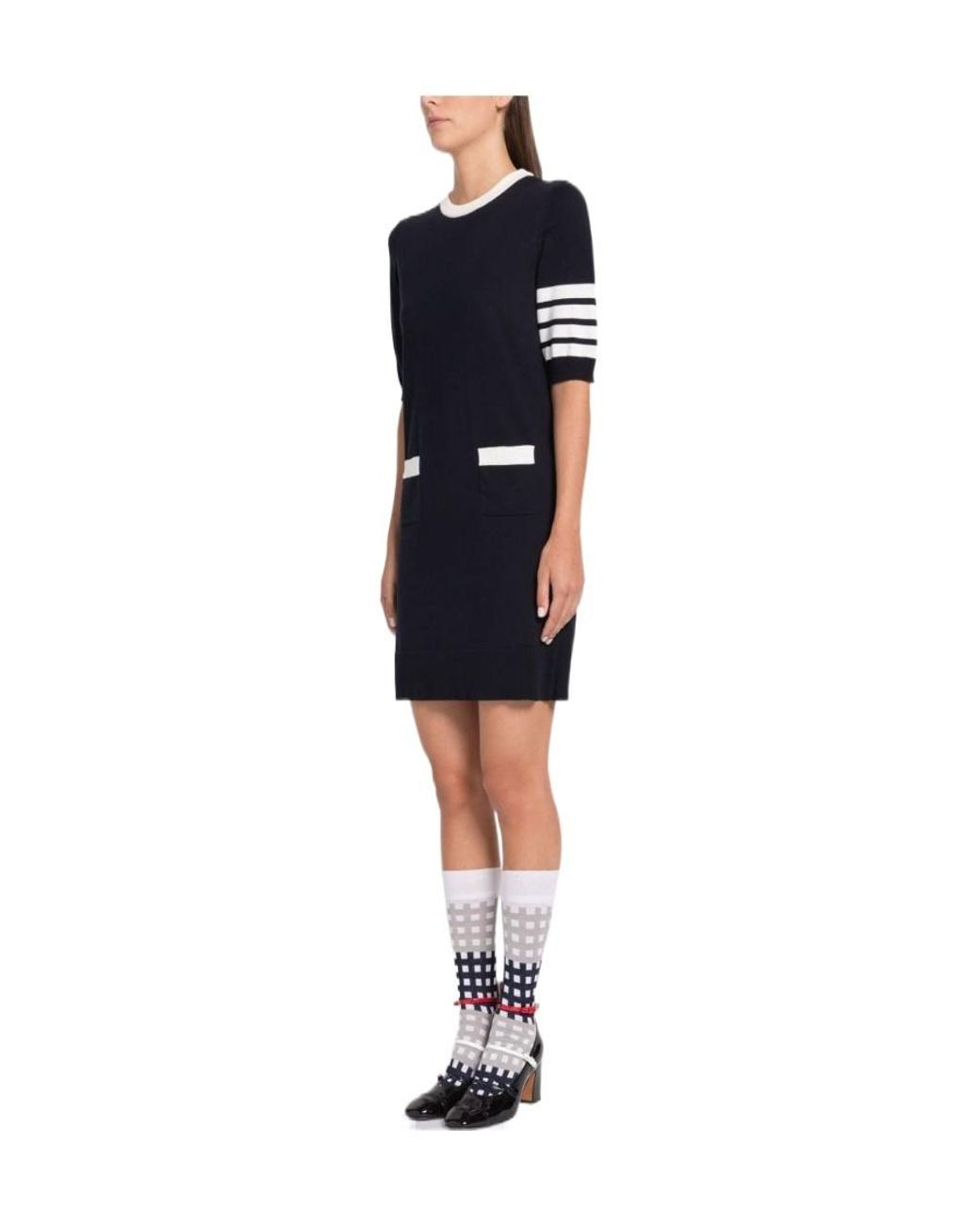 Thom Browne Black Hector Embroidered Mini Dress