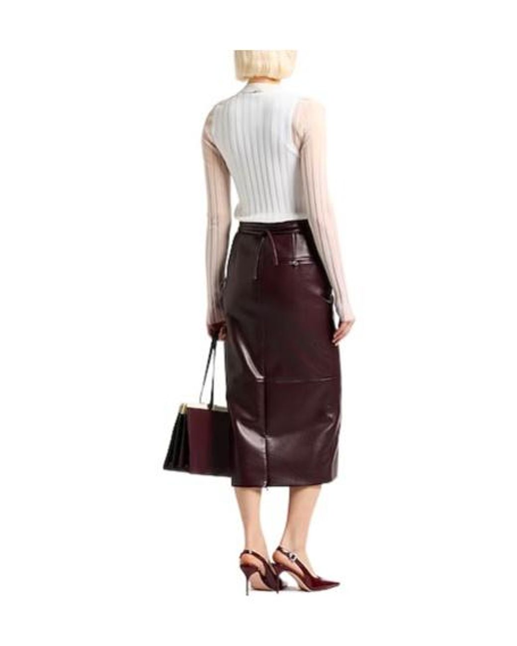 Sportmax White Solid Sheer Long-Sleeve Top