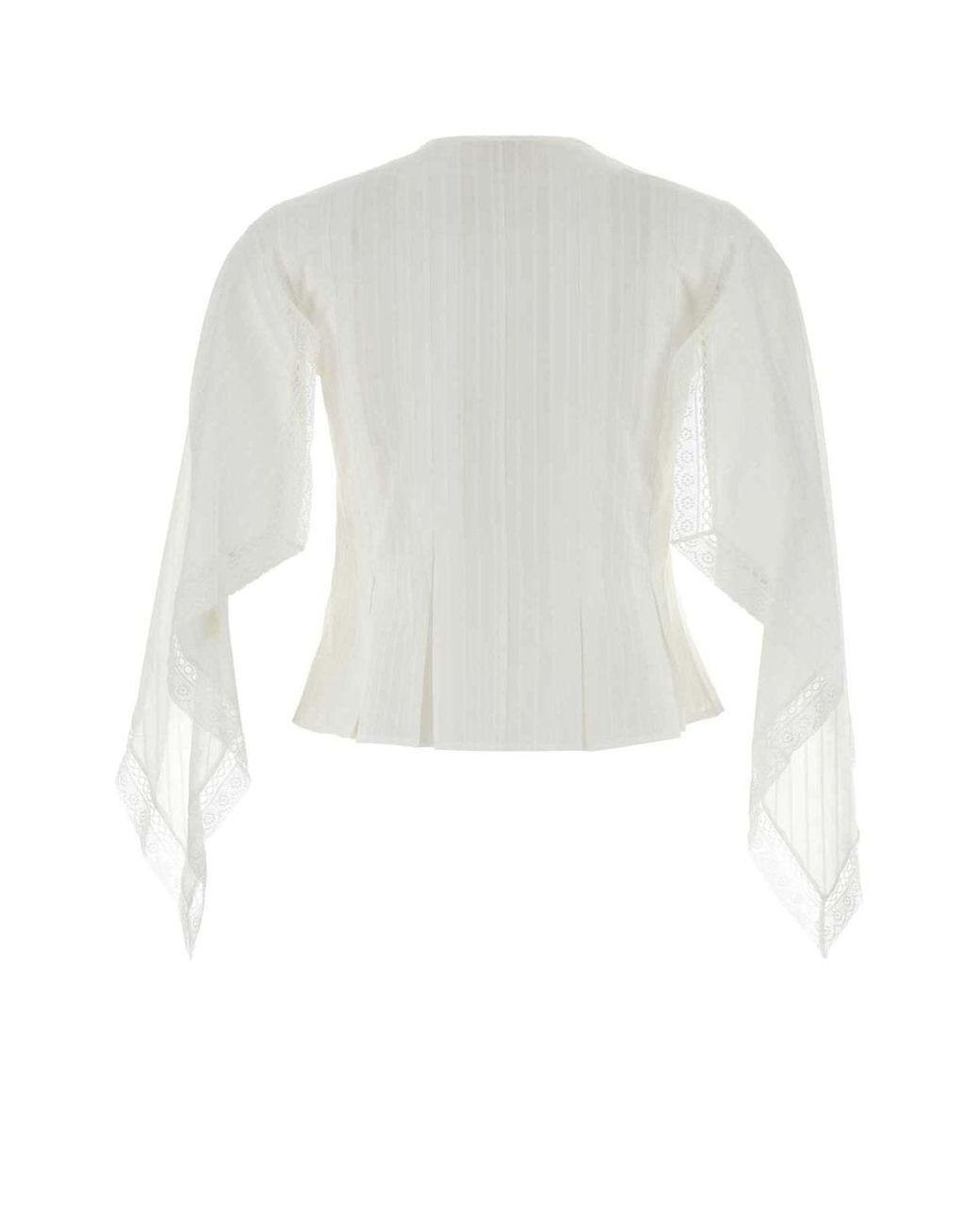 J.W. Anderson White Draped Sleeve Top