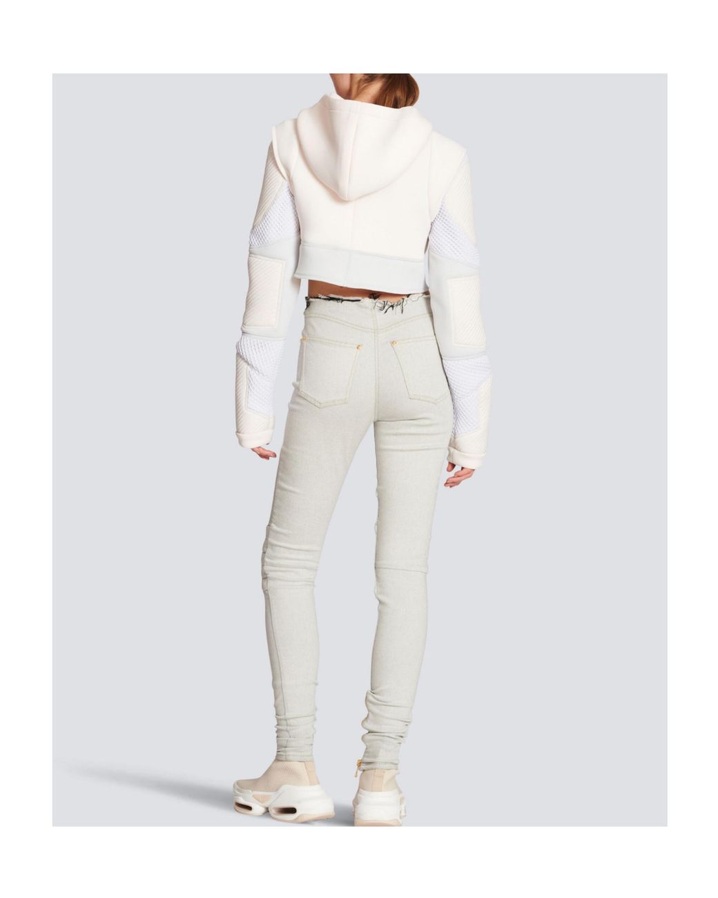 Balmain Gray Slim-Fit Ribbed Jeans