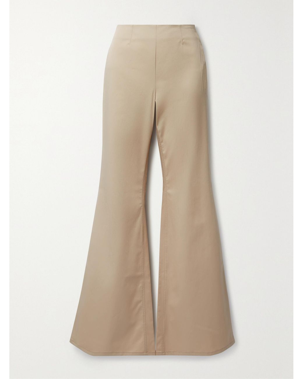 Acne White Flared Stretch-Cotton Trousers