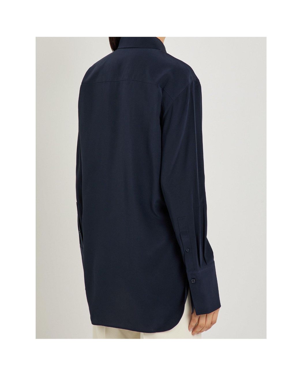 Joseph Blue Pointed Collar Long-Sleeved Shirt