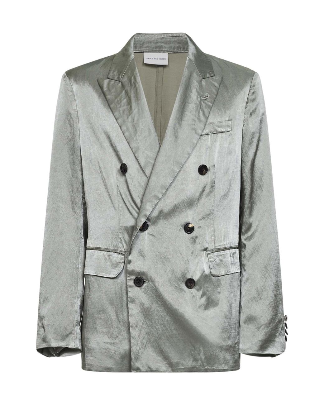 Dries Van Noten Gray Balto Double-Breasted Blazer for men