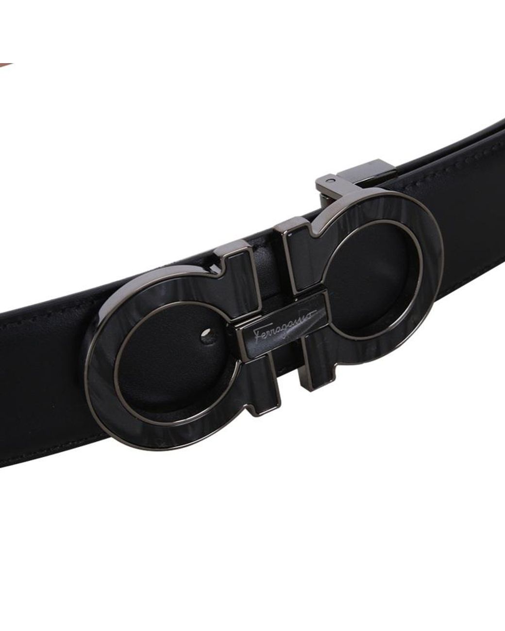 Ferragamo White Logo Buckle Belt for men