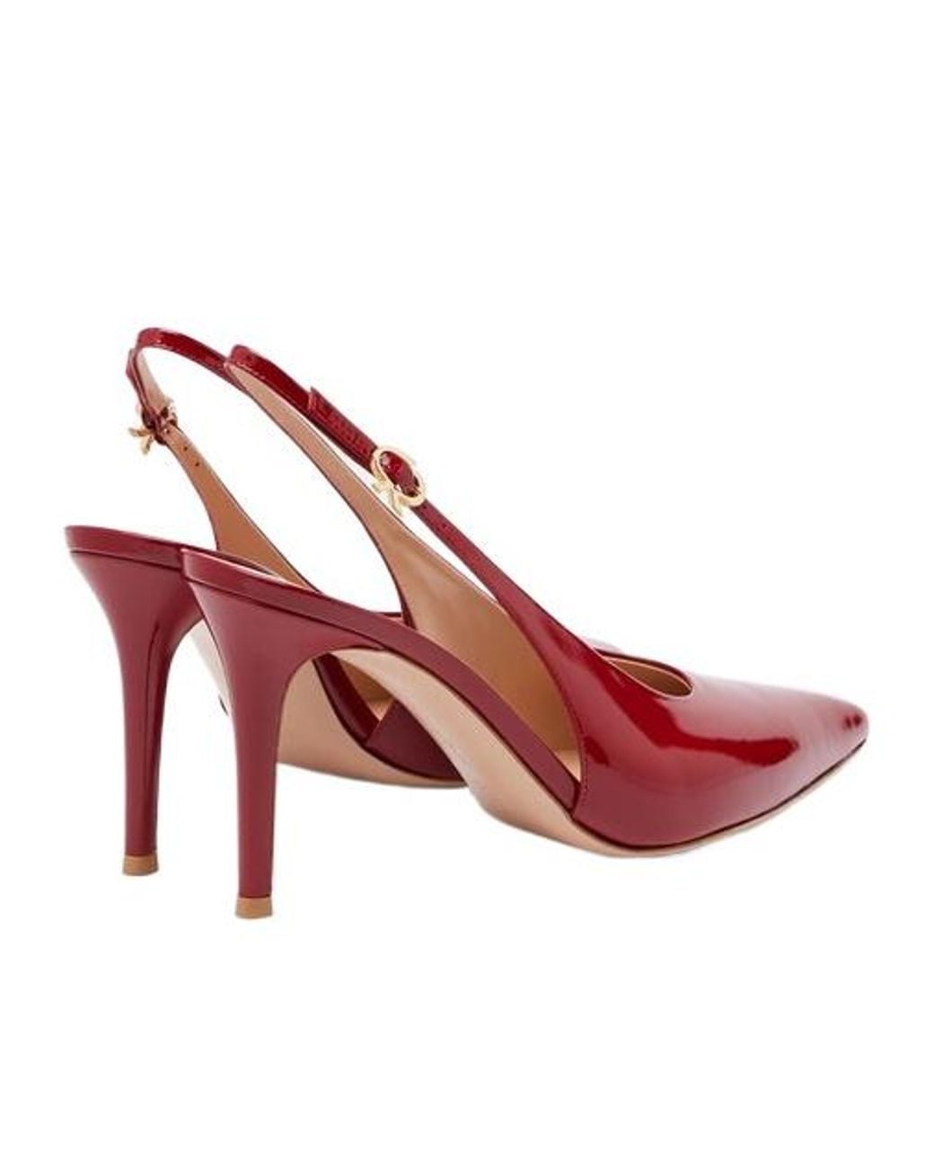 Gianvito Rossi Red Patent Leather Slingback Pumps