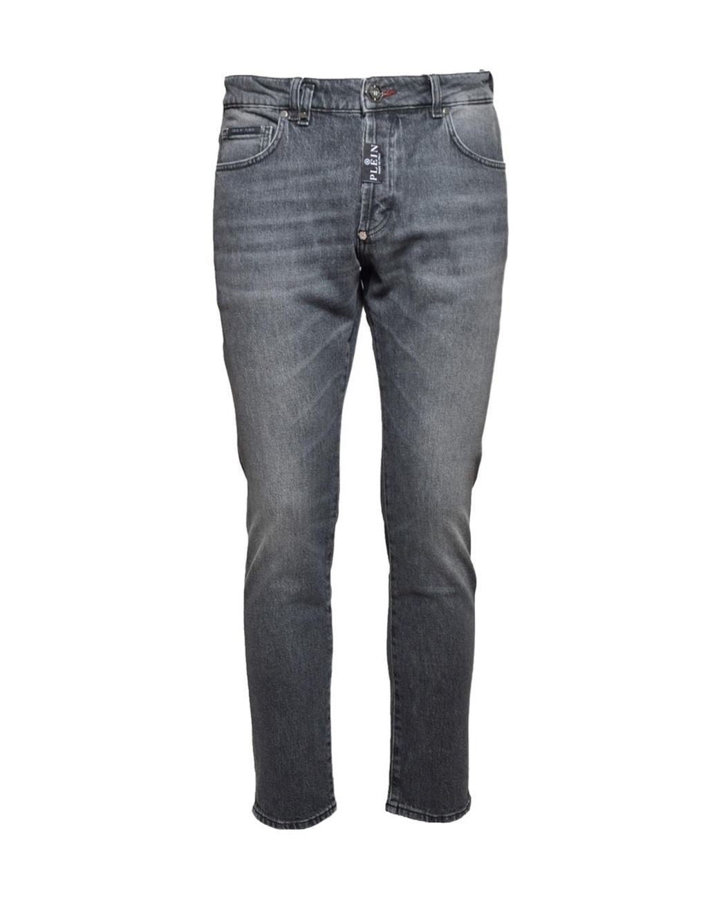 Philipp Plein Gray Mid-Rise Skinny Jeans for men