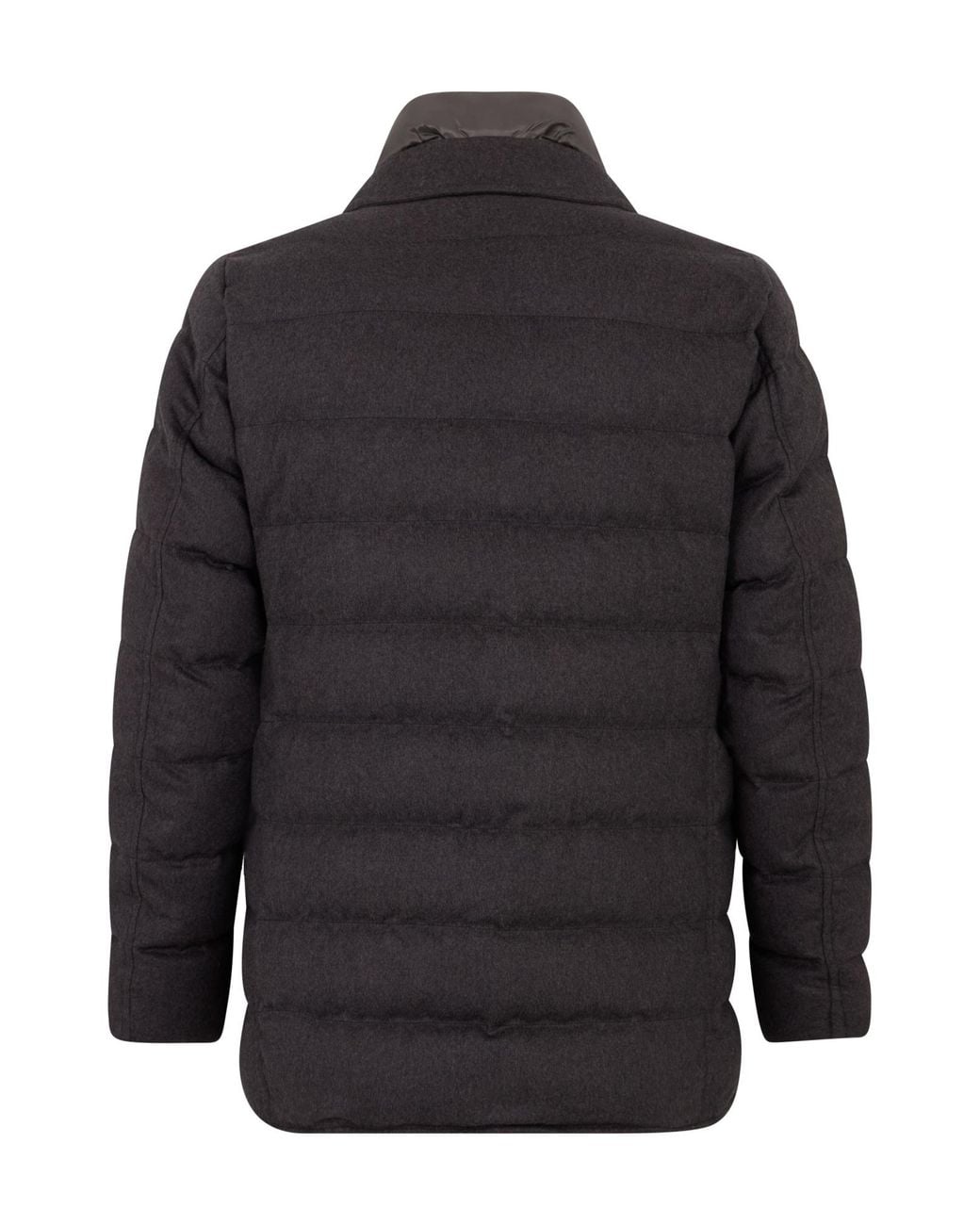 Herno Gray Padded Notch-Lapel Coat for men