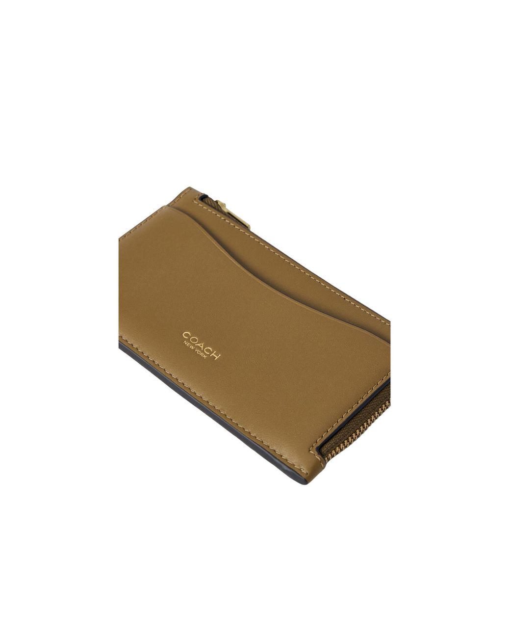 COACH Green Zipped Leather Cardholder
