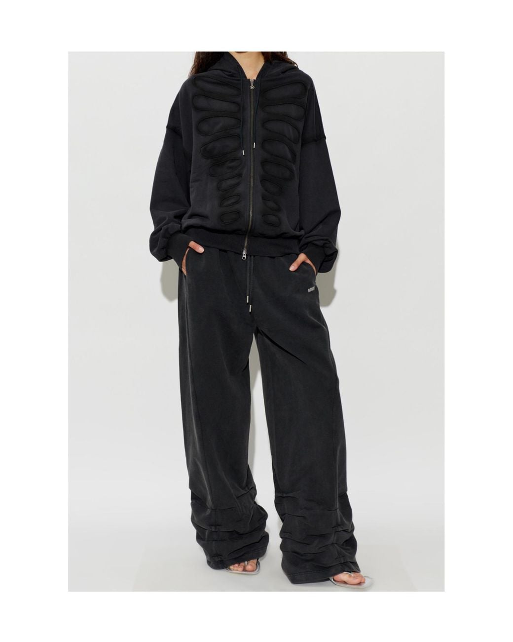 AVAVAV Black Padded Front Zip-Up Hoodie