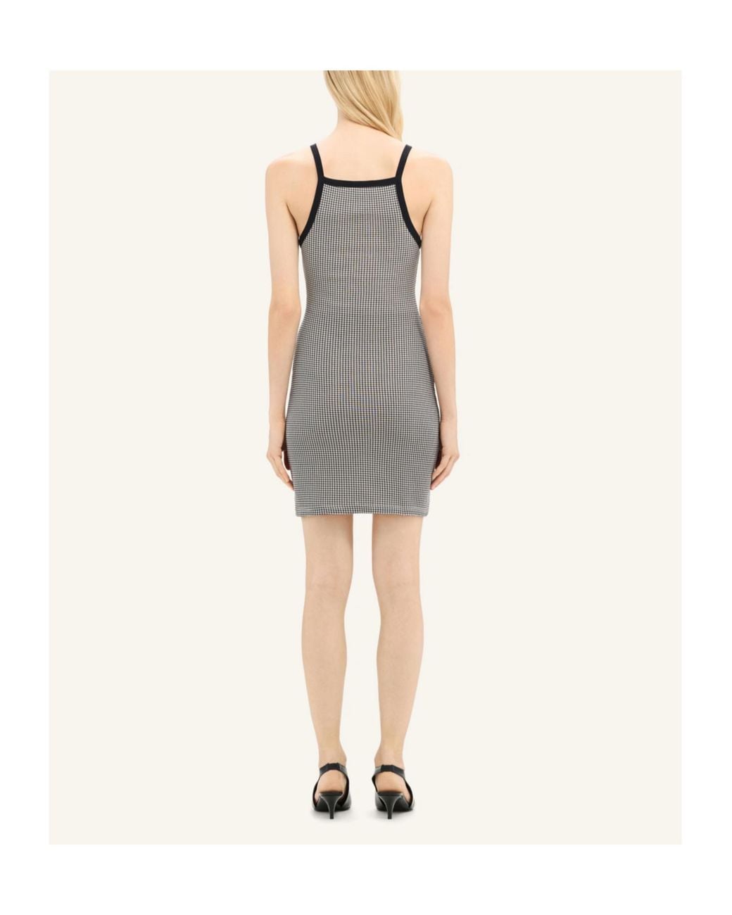 Courreges Gray Courrèges Houndstooth-Pattern Straight Hem Mini Dress