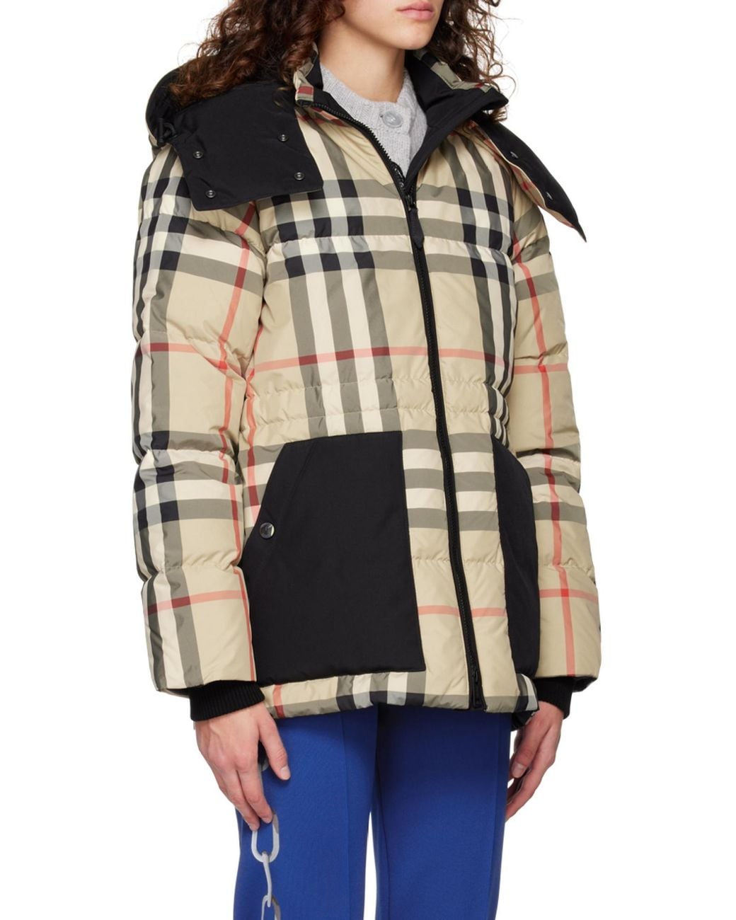 Burberry Brown Checked Puffer Jacket